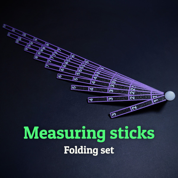 Folding measuring stick set